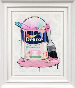 Deluxe Paint Can - Barbie Channel - Artist Proof White Framed