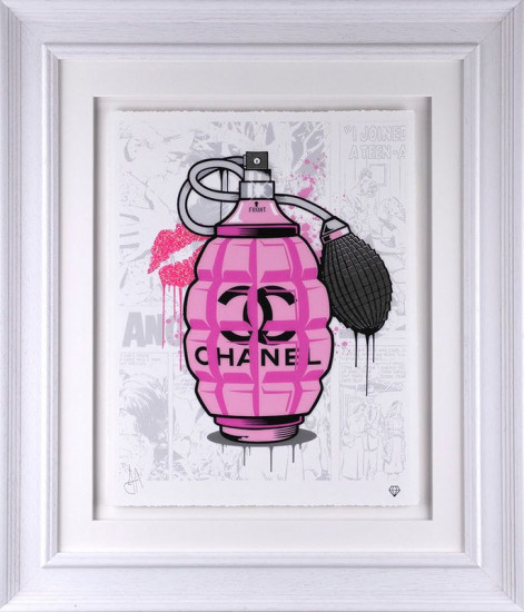 Designer Grenades - Chanel Perfume - White Framed