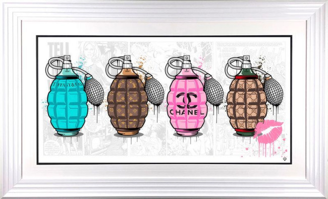 Designer Grenades - The Full Set - Artist Proof White Framed