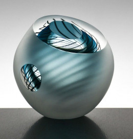 Dizzy Spiral Bowl (Aqua) - Small - Original Sculpture