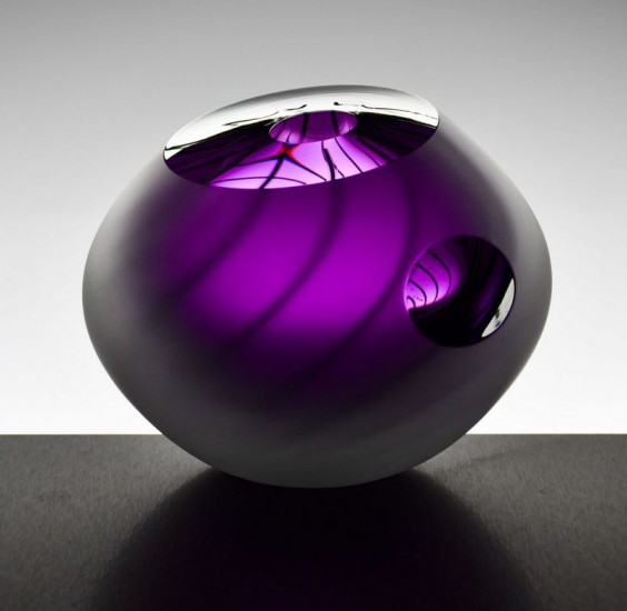 Dizzy Spiral Bowl (Purple) - Large - Original Sculpture