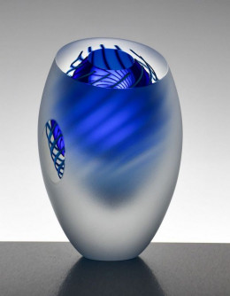 Dizzy Spiral Vase (Cobalt) - Small - Original Sculpture