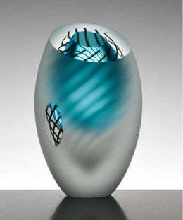 Dizzy Spiral Vase (Copper Blue) - Small - Original Sculpture