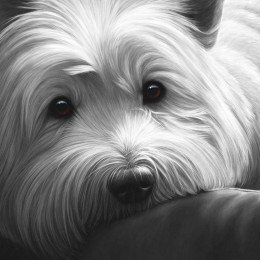 Dog Tired Series - West Highland Terrier - Box Canvas