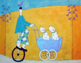 Dogs In A Pram - Print only