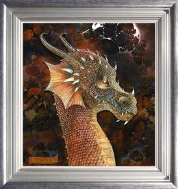Dragon Of The Underworld - Silver-Blue Framed
