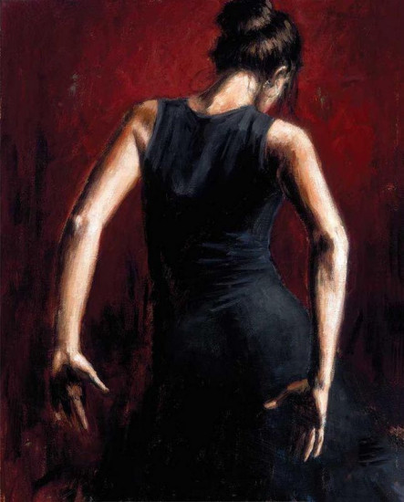 El Baile Del Flamenco En Rojo II - 30 x 40 inches - Black Framed