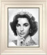 Elizabeth Taylor (Black & White) - White Framed