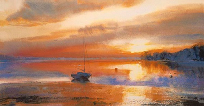Estuary At Sunset - Print