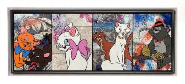 Everybody Wants To Be A Cat - Original - White Framed Everybody Wants To Be A Cat - Original - White Framed