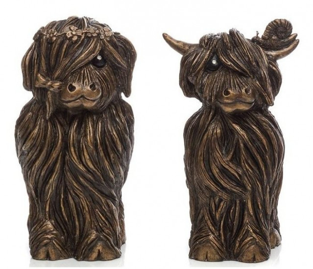 Flora McMoo and Finlay McMoo - Set Of 2 Bronze