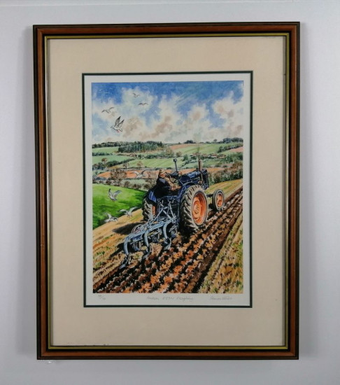 Fordson E27N Ploughing - Brown Framed