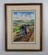 Fordson E27N Ploughing - Dark Wood Framed