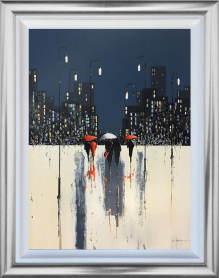 Forever City Friends - Original - Silver Framed Forever City Friends - Original - Silver Framed