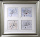 Four Seasons (2021) Square - Original Sketch - Silver Framed