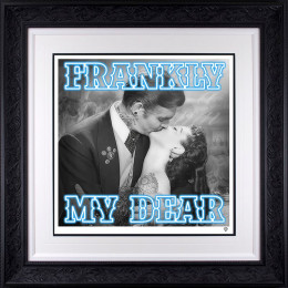 Frankly My Dear... - Glass Embellished Blue - Black Framed