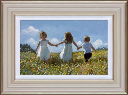 Friendship In The Meadow - Cream Framed