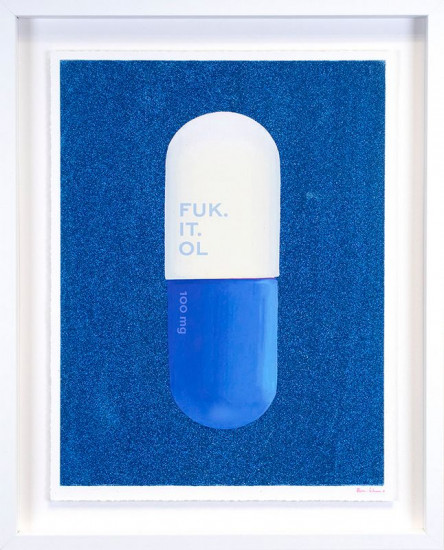 Fuk. It. Ol (Boyfriend Blue) - Artist Proof White Framed