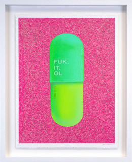 Fuk. It. Ol (Hot Pink) - Artist Proof White Framed