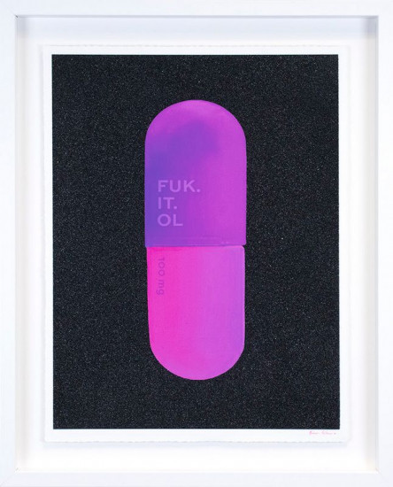 Fuk. It. Ol (Midnight Black) - Artist Proof White Framed