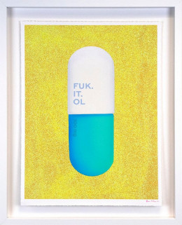 Fuk. It. Ol (Sunray Yellow) - Artist Proof White Framed