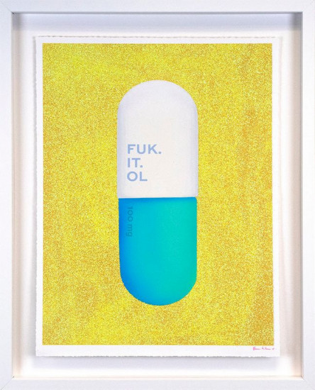 Fuk. It. Ol (Sunray Yellow) - Artist Proof White Framed