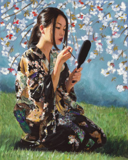 Geisha With White Flowers II - Board Only