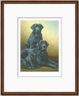 Generations - Black Labradors - Dark Wood Framed