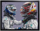 Hamilton & Bottas 18 - Canvas - Black Framed - Framed Box Canvas