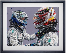 Hamilton & Bottas 18 - Artist Proof Black Framed