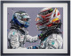 Hamilton & Bottas 18 - Black Framed