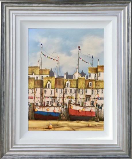 Harbour Life - Original - Blue And Silver Framed