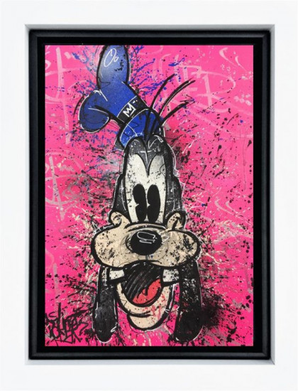 Hello Goofy - Original - White Framed