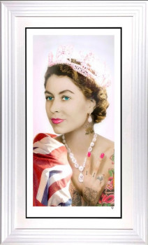 Her Majesty - National Treasure - White Framed