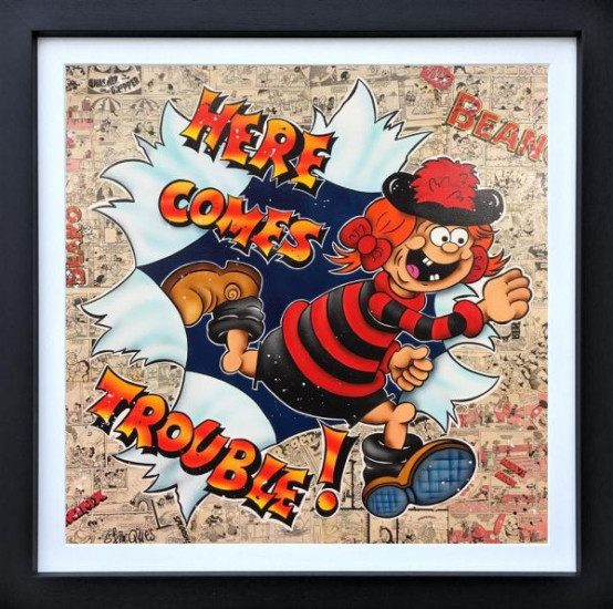 Here Comes Trouble - Original - Black Framed Here Comes Trouble - Original - Black Framed