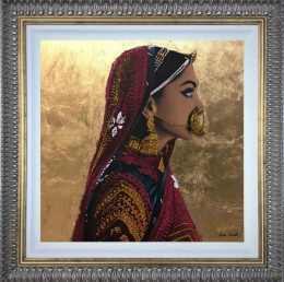 Indian Couture III - Original - Black - Framed