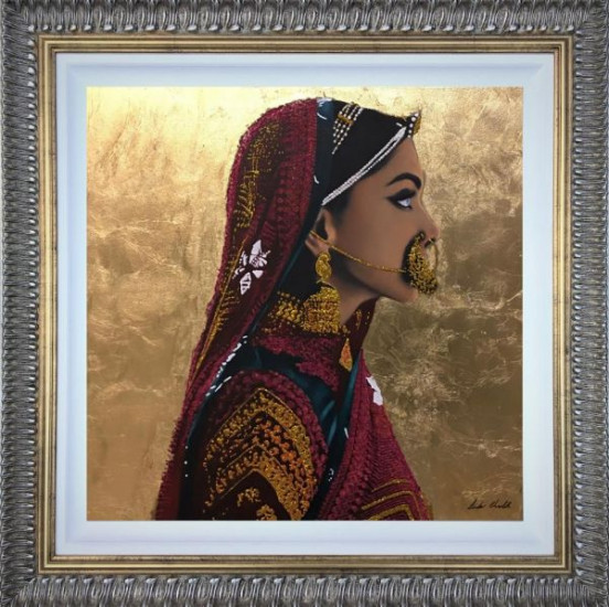 Indian Couture III - Original - Black - Framed