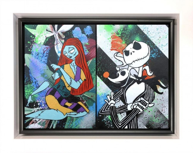 Jack and Sally - Original - White Framed