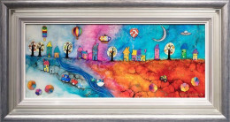 Jolly Valley - Original - Silver-Blue Framed