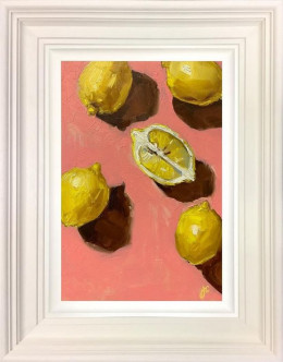Juggling Lemons - Original - White Framed