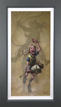 Just Rope, Throw & Brand 'Em - Canvas - Grey Framed