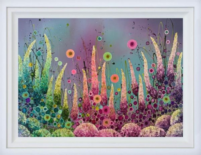 Kaleidoscope Blossom - Original - White Framed Kaleidoscope Blossom - Original - White Framed