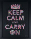 Keep Calm (Black Background) - Black Framed