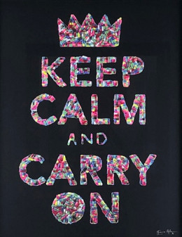 Keep Calm (Black Background) - Mounted