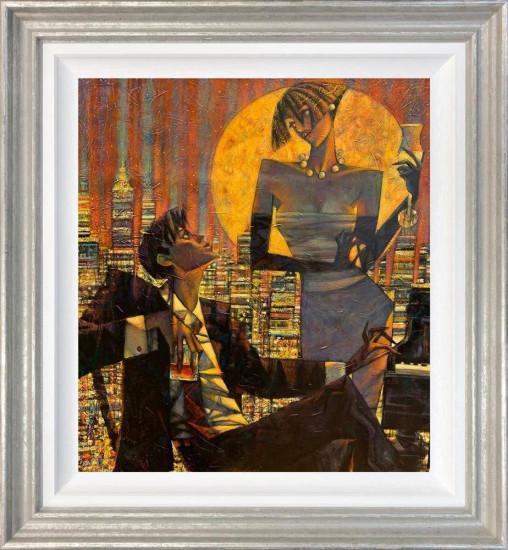 Late Night At The Piano Bar - Original - Silver Framed Late Night At The Piano Bar - Original - Silver Framed