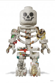 Lego Skeleton (White Background) - Large - Mounted