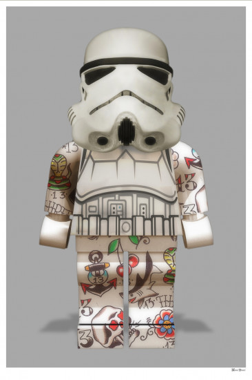 Lego Storm Trooper (Grey Background) - Large