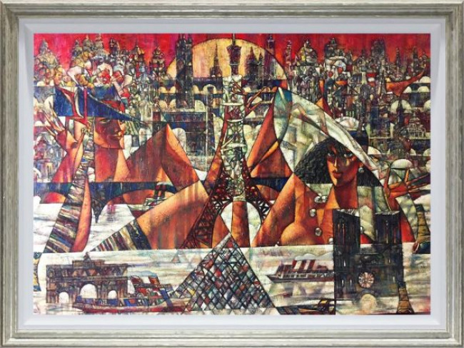 Les Ponts De Paris - Original - Silver Framed Les Ponts De Paris - Original - Silver Framed