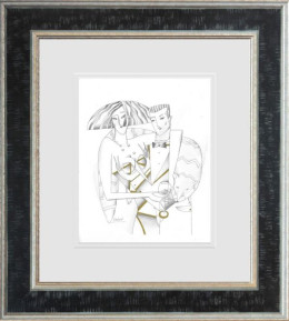 Lord And Lady II - Line Study - Limited Edition - Black Framed