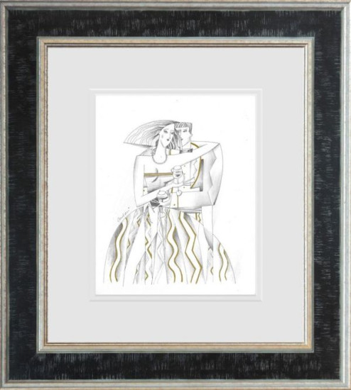 Lord And Lady - Line Study - Framed 